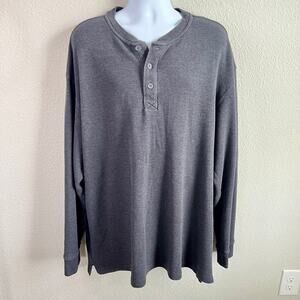 Red Head Brand Co. Gray Henley Shirt Men's 3XL Thermal Long Sleeve Casual